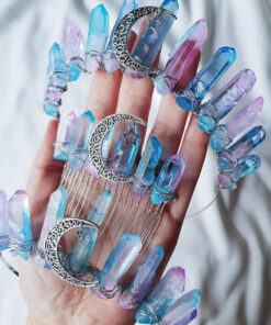 Natural Crystal Electroplating Frosted Crystal Witch Headband