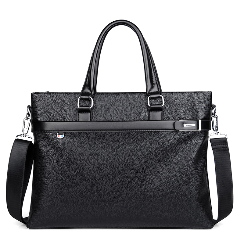 Large Capacity Business Handbag Men's Soft Leather Briefcase – Bild 5