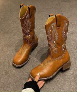 Women's Mid-calf Riding Boots Chunky Heel