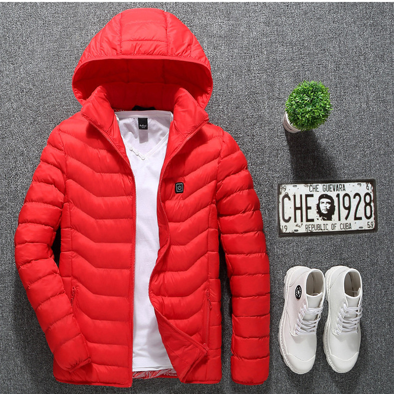 Winter Heated Jacket USB Electric Cotton Coat Zip-up Heater Thermal Clothing Heating Vest For Men - Image 8